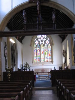 St Edwards Stained glass windows. Stow on the Wold