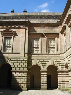 Detail of the central courtyard, Lyme Park, Cheshire