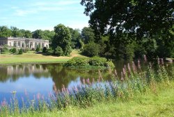 Looking across the lake at Lyme Park, Cheshire Wallpaper