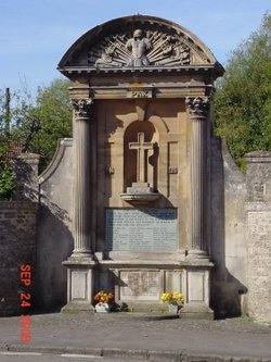 WWI and WW II Memorial in Lacock, Wiltshire, commemorating village folks who gave their all. Lacock