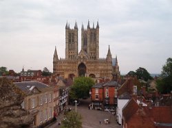 Lincoln Cathedral from Lincoln Castle Wallpaper