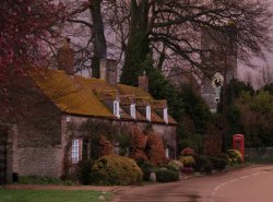 Shellingford in the Vale of White Horse, Oxfordshire. Just before the sun went down in April 2006.