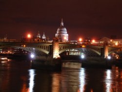 St. Paul's Cathedral from the river Thames at night