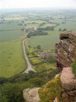 The view from Beeston Castle near Chester