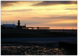 Fleetwood. Lancashire.  Fleetwood Pier at Sunset. Wallpaper