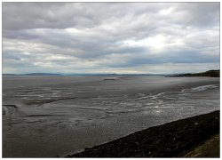 Heysham, Lancashire. Half Moon Bay view towards the Lake District.
