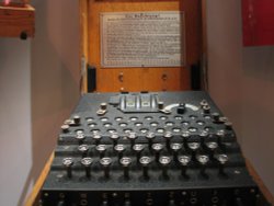 Imperial War Museum, London. German enciphering machine 'ENIGMA' Wallpaper
