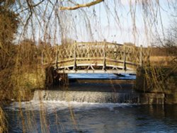 A bridge along Magdelen College Walk, Oxford University Parks, near St Catherine's College, Oxford. Wallpaper