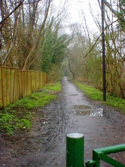 Now a footpath, the bed of the old church street branch of the railway. Rickmansworth