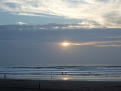 Sunset at Widemouth Bay, Bude, Cornwall, England.