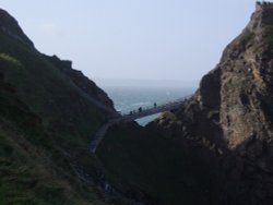 Bridge leading to King Arthur's Castle, Tintagel, Cornwall, England. Wallpaper