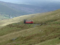 On the way to the Summit of Mount Snowdon, Llanberis, North Wales. Wallpaper