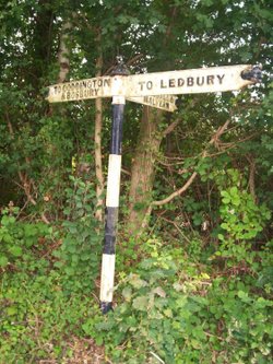 Cast-iron fingerpost near Colwall, Herefordshire