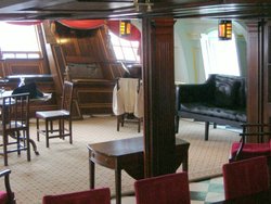 The upper quarters of Admirals cabin aboard HMS Victory.