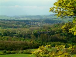 Haddon Hall and Bakewell from Stanton in Peak, Derbyshire Wallpaper