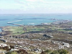 Holyhead and Harbour, from Holyhead Mountain, Anglesey