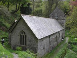 Church in the valley, Boscastle Wallpaper