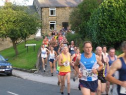 The start of the Great Longstone, Derbyshire. fell race Wallpaper