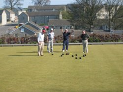 Tideswell crown green bowling club overlooking tideswell welcomes vistors.