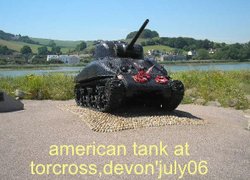 American tank at Torcross, Devon Wallpaper