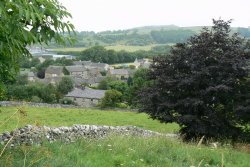 Hartington Town from the trail above the town Wallpaper