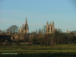 Oxford's 'Dreaming Spires', seen from Christchurch Meadows on a gorgeous winter day in January 2005 Wallpaper