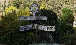 Signpost in the Oxfordshire village of Glympton Wallpaper