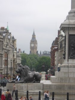 London, Big Ben, view from Trafalgar Square