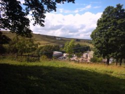 Nenthead - Miners Arm's Public house. Viewed from an Inhabited field. Wallpaper