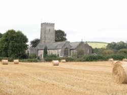 Staverton Church. The village of Staverton in Devon.