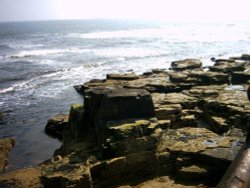 The remains of the Elephant Rock in Hartlepool, County Durham. Wallpaper
