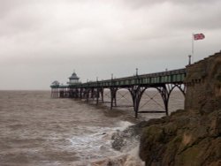 Clevedon Pier from the bank. Clevedon, Somerset Wallpaper