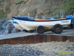 Inshore fishing (crab and Lobster)boats on the staithe at East Runton, Norfolk