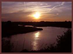 Sunset at the Woolston Eye, Woolston, Warrington, Cheshire. Wallpaper