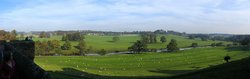 Panorama from Alnwick Castle, Alnwick, Northumberland. Wallpaper