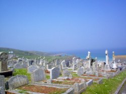 St. Ives Cemetery overlooking the ocean Wallpaper