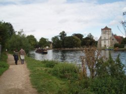 The river Thames and All Saints Church at Bisham, Berkshire - August 2006