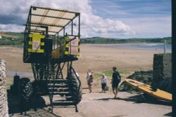 Sea Tractor, Burgh Island, Devon. Wallpaper