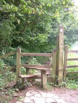 Stile on the path to Glastonbury Tor, Somerset