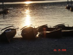 Sunset over Lake Windermere. Lake District.  England Wallpaper