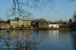 London River Thames, Strand on the Green, early light on a winter's day.