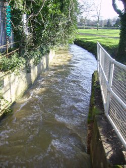Overflow stream off the River Ryton, Worksop, after a heavy storm now a river in its self.