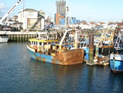 Trawler at Camber Dock, Portsmouth, Hampshire Wallpaper