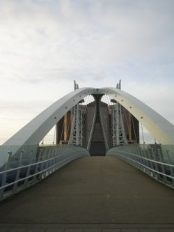 Lifting Bridge, Salford Quays, Salford, Greater Manchester.