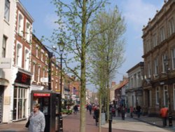 Bridge Street in the town centre, Worksop, Nottinghamshire. Wallpaper