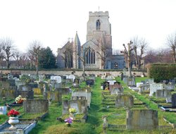 St. Peter's Church and Cemetery in Brandon, Suffolk. Wallpaper