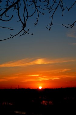 Sunset over Kingsbury Water Park, Kingsbury, North Warwickshire.