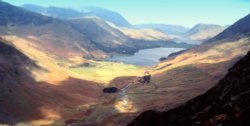 Looking down on Buttermere, Lake District, Cumbria. Wallpaper