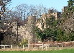 Hawarden Castle, Hawarden, Flintshire, taken from the Cricket Club.