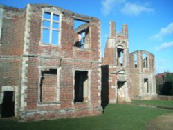 a picture of the remains of Houghton house
